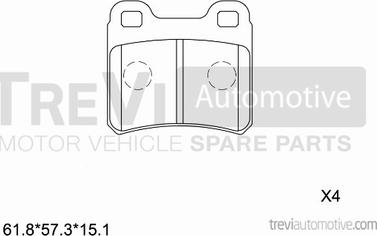 Trevi Automotive PF1550 - Гальмівні колодки, дискові гальма avtolavka.club