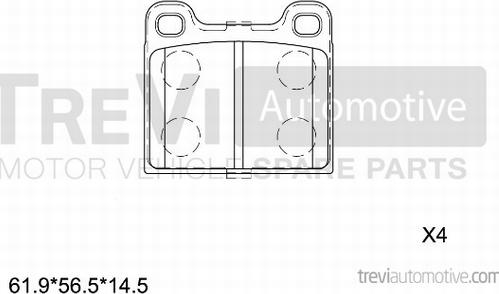 Trevi Automotive PF1566 - Гальмівні колодки, дискові гальма avtolavka.club