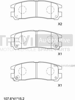 Trevi Automotive PF1584 - Гальмівні колодки, дискові гальма avtolavka.club