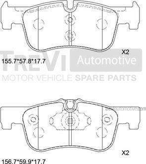 Trevi Automotive PF1531 - Гальмівні колодки, дискові гальма avtolavka.club