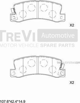 Trevi Automotive PF1524 - Гальмівні колодки, дискові гальма avtolavka.club