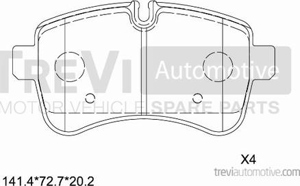 Trevi Automotive PF1657 - Гальмівні колодки, дискові гальма avtolavka.club