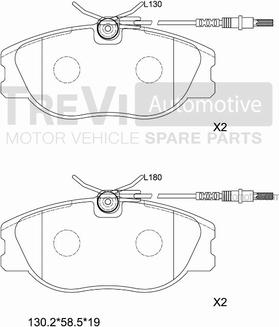 Trevi Automotive PF1614 - Гальмівні колодки, дискові гальма avtolavka.club