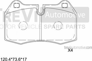 Trevi Automotive PF1616 - Гальмівні колодки, дискові гальма avtolavka.club