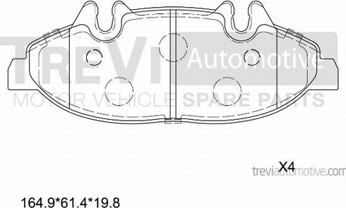 Trevi Automotive PF1631 - Гальмівні колодки, дискові гальма avtolavka.club