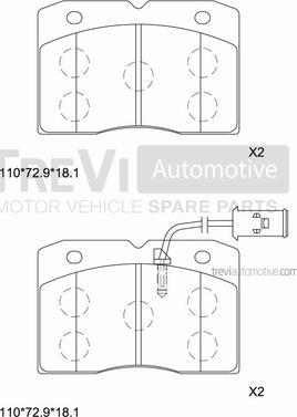 Trevi Automotive PF1678 - Гальмівні колодки, дискові гальма avtolavka.club