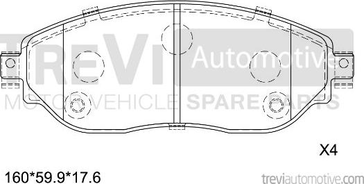 Trevi Automotive PF1673 - Гальмівні колодки, дискові гальма avtolavka.club