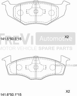 Trevi Automotive PF1049 - Гальмівні колодки, дискові гальма avtolavka.club