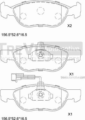 Trevi Automotive PF1040 - Гальмівні колодки, дискові гальма avtolavka.club