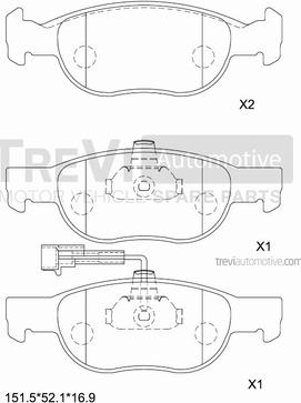 Trevi Automotive PF1042 - Гальмівні колодки, дискові гальма avtolavka.club