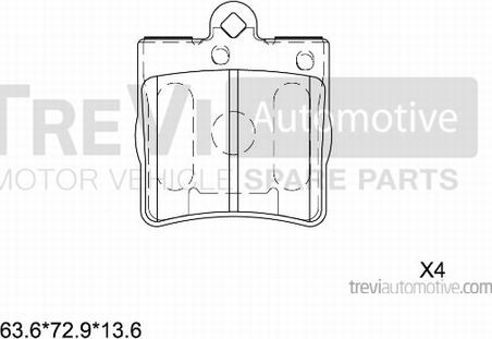 Trevi Automotive PF1059 - Гальмівні колодки, дискові гальма avtolavka.club