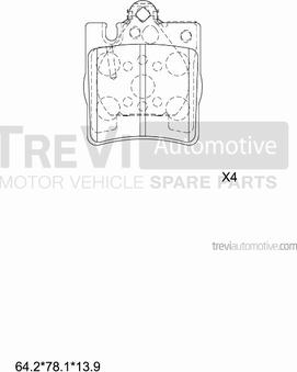 Trevi Automotive PF1064 - Гальмівні колодки, дискові гальма avtolavka.club