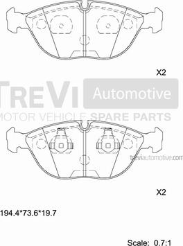 Trevi Automotive PF1000 - Гальмівні колодки, дискові гальма avtolavka.club