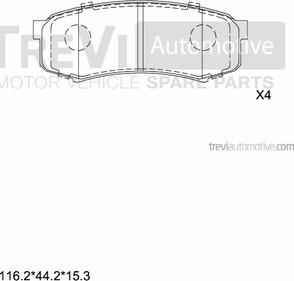 Trevi Automotive PF1007 - Гальмівні колодки, дискові гальма avtolavka.club