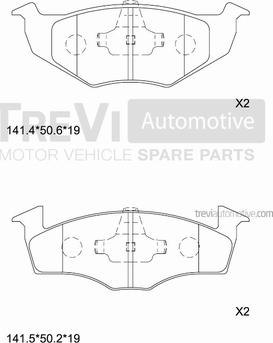 Trevi Automotive PF1013 - Гальмівні колодки, дискові гальма avtolavka.club