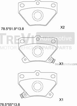 Trevi Automotive PF1084 - Гальмівні колодки, дискові гальма avtolavka.club