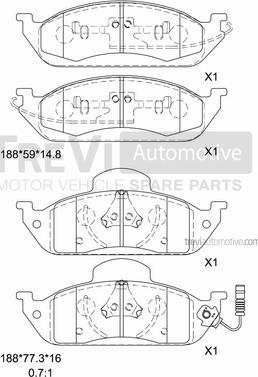 Trevi Automotive PF1086 - Гальмівні колодки, дискові гальма avtolavka.club