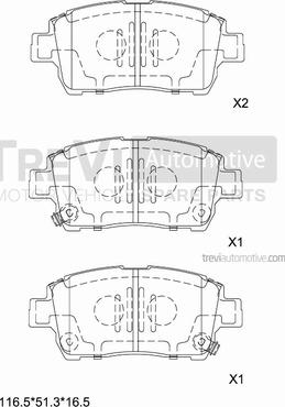 Trevi Automotive PF1081 - Гальмівні колодки, дискові гальма avtolavka.club