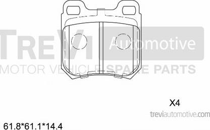 Trevi Automotive PF1036 - Гальмівні колодки, дискові гальма avtolavka.club