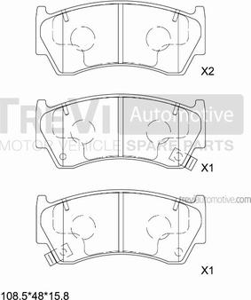 Trevi Automotive PF1024 - Гальмівні колодки, дискові гальма avtolavka.club