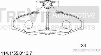 Trevi Automotive PF1070 - Гальмівні колодки, дискові гальма avtolavka.club