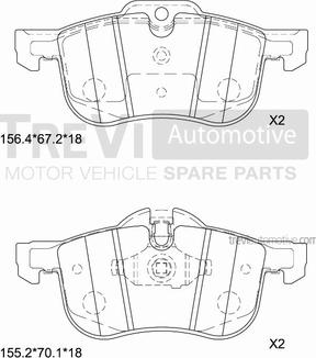 Trevi Automotive PF1073 - Гальмівні колодки, дискові гальма avtolavka.club