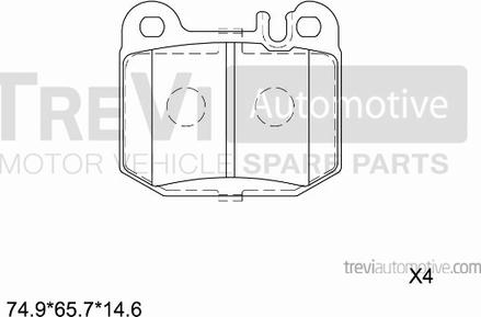 Trevi Automotive PF1142 - Гальмівні колодки, дискові гальма avtolavka.club