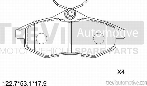 Trevi Automotive PF1159 - Гальмівні колодки, дискові гальма avtolavka.club