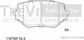 Trevi Automotive PF1168 - Гальмівні колодки, дискові гальма avtolavka.club