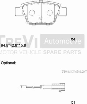 Trevi Automotive PF1119 - Гальмівні колодки, дискові гальма avtolavka.club