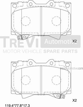 Trevi Automotive PF1111 - Гальмівні колодки, дискові гальма avtolavka.club