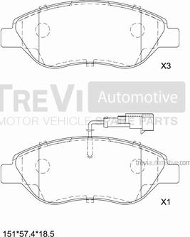 Trevi Automotive PF1118 - Гальмівні колодки, дискові гальма avtolavka.club