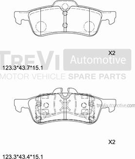 Trevi Automotive PF1135 - Гальмівні колодки, дискові гальма avtolavka.club