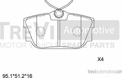 Trevi Automotive PF1128 - Гальмівні колодки, дискові гальма avtolavka.club