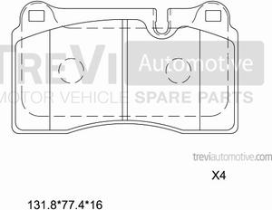 Trevi Automotive PF1342 - Гальмівні колодки, дискові гальма avtolavka.club