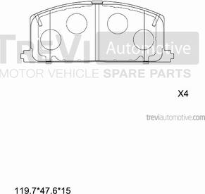 Trevi Automotive PF1350 - Гальмівні колодки, дискові гальма avtolavka.club