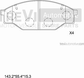 Trevi Automotive PF1351 - Гальмівні колодки, дискові гальма avtolavka.club