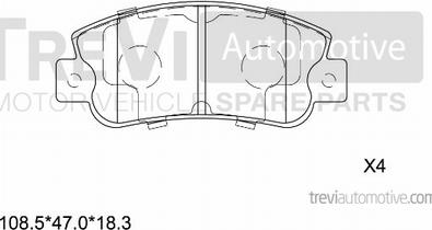 Trevi Automotive PF1353 - Гальмівні колодки, дискові гальма avtolavka.club