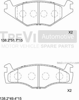 Trevi Automotive PF1357 - Гальмівні колодки, дискові гальма avtolavka.club