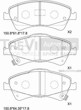 Trevi Automotive PF1369 - Гальмівні колодки, дискові гальма avtolavka.club