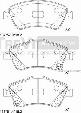 Trevi Automotive PF1368 - Гальмівні колодки, дискові гальма avtolavka.club