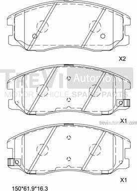 Trevi Automotive PF1315 - Гальмівні колодки, дискові гальма avtolavka.club