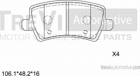 Trevi Automotive PF1311 - Гальмівні колодки, дискові гальма avtolavka.club