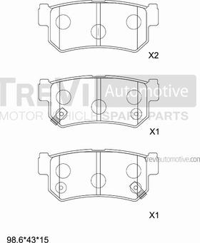 Trevi Automotive PF1318 - Гальмівні колодки, дискові гальма avtolavka.club