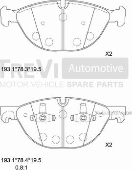 Trevi Automotive PF1388 - Гальмівні колодки, дискові гальма avtolavka.club