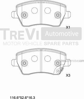 Trevi Automotive PF1383 - Гальмівні колодки, дискові гальма avtolavka.club