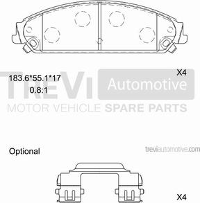 Trevi Automotive PF1387 - Гальмівні колодки, дискові гальма avtolavka.club