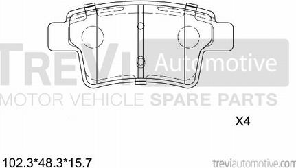 Trevi Automotive PF1333 - Гальмівні колодки, дискові гальма avtolavka.club