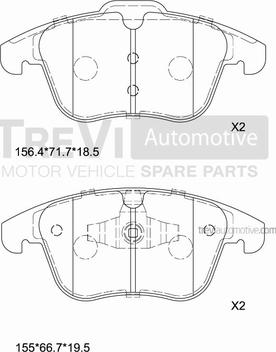 Trevi Automotive PF1332 - Гальмівні колодки, дискові гальма avtolavka.club