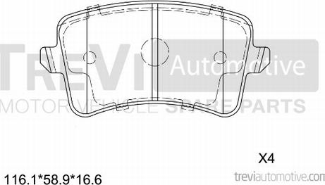 Trevi Automotive PF1371 - Гальмівні колодки, дискові гальма avtolavka.club